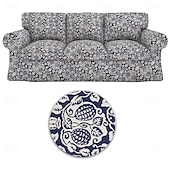 baratos Cobertura de Sofa-Capa de Sofá 100% Algodão Floral Almofadada