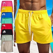 baratos shorts de natação masculinos-calções de banho masculino calções de banho com forro de malha calções de prancha de secagem rápida cordão elástico respirável com bolsos - natação surf praia desportos aquáticos cor sólida primavera