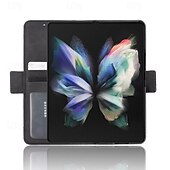 cheap Samsung Cases-Phone Case For Samsung Galaxy Z Fold 5 Z Fold 4 Z Fold 3 Wallet Case Kickstand with Pen Slot Holder Card Slot Retro TPU PU Leather