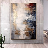 billiga Oljemålningar-grått guld texturerat målning handgjord abstrakt målning handmålad guldfolie akrylmålningar minimalistisk konst vägg konst målning för vardagsrum sovrum konstverk