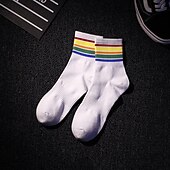 economico calzini da uomo-Per uomo 3 pezzi Confezioni multiple Calzini Squadra di calcio Calzini da corsa Calzini casual Bianco + Bianco + Nero Nero Colore Arcobaleno Sportivo Giornaliero Da mare Di base Medio spessore