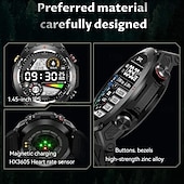 abordables Montres connectées-696 KC82 Montre intelligente 1.45 pouce Smartwatch Montre Connectée Bluetooth ECG + PPG Podomètre Rappel d&#039;Appel Compatible avec Android iOS Femme Hommes Mode Mains-Libres Rappel de Message IP 67