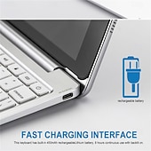 abordables Fundas iPad-funda para tableta con teclado para ipad pro12.9 (2018/2020) teclado bluetooth para tableta teclado bluetooth extraíble con panel táctil teclado retroiluminado colorido