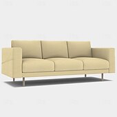 baratos Cobertura de Sofa-Capa de Sofá de 3 Lugares 100% Algodão Sólida Almofadada