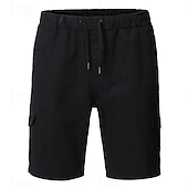 abordables Clásico-Hombre Pantalón Corto Cargo Pantalón corto Bermudas Correa Multi bolsillo Plano Al Aire Libre Deportes Longitud de la rodilla Exterior Diario Moda Casual Delgado Negro Azul Marino Rígido
