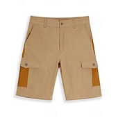 economico Classico-Per uomo Pantaloncini modello cargo Pantaloncini Collage Multi tasca Color Block Indossabile Breve Informale Giornaliero Per eventi Di tendenza Classico Nero Verde