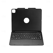 abordables Fundas iPad-funda para tableta con teclado para ipad pro12.9 (2018/2020) teclado bluetooth para tableta teclado bluetooth extraíble con panel táctil teclado retroiluminado colorido