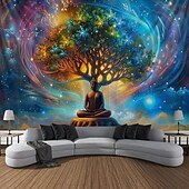 ieftine tapiserie boho-Boho Buddha arborele vieții tapiserie agățată artă de perete sacru tapiserie mare murală decor fotografie fundal pătură perdea acasă dormitor living decor