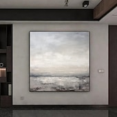 cheap Oil Paintings-Abstract Skyline Painting hand painted Extra large wall art pain ting handmade gray landscape painting on canvas large wall art gold abstract mordern painting for Bedroom Living room painting