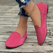 cheap Women&#039;s Slip-Ons &amp; Loafers-Women&#039;s Yellow Suede Slip-On Loafers - Comfortable Casual Flats for Everyday Wear