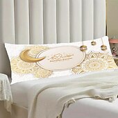 baratos Capa de almofada de férias-Eid mubarak ramadan capa de almofada decorativa, 1 peça, capa de almofada macia, fronha para quarto, sala de estar, sofá, cadeira