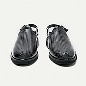 billiga Kjol sandaler-Herr Sandaler Romerska skor PU Läder Andningsfunktion Bekväm Halksäker Spänne Svart Brun
