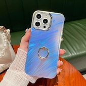 זול נרתיקים לאייפון-טלפון מגן עבור אייפון 16 iPhone 15 Pro Max iPhone 14 Pro Max אייפון 13 פרו מקס כיסוי אחורי בלינג גליטר מבריק אבזם טבעת עמיד בזעזועים TPU צפוי