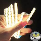 abordables Bandes lumineuses cob-Bande lumineuse LED COB USB 5 V étanche, bande lumineuse LED souple et flexible à haute brillance avec interrupteur USB 3,28 à 16 pieds (1-5 m) 480 LED/mètre, bande lumineuse de sécurité auto-adhésive