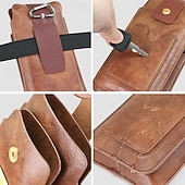 ieftine geanta universala pentru telefon-husă cu buclă pentru telefon mobil pentru bărbați, curea, geantă de talie, poșetă din piele pu, portofel pentru telefon, centură de epocă, teacă de protecție a telefonului mobil