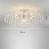 economico Lampadari-lampadario a led 42/50/60/80/100 cm 5/8/10/12/15 lampadina non inclusa finitura elettrolitica cristallo metallo stile moderno contemporaneo camera da letto sala da pranzo mini sospensione 110-240 v