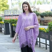 cheap Shawls-Shawls Women&#039;s Wrap Elegant Bridal Sleeveless Polyester Wedding Wraps With Pure Color For Party Spring &amp; Summer