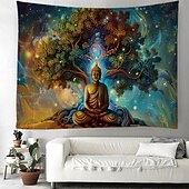 ieftine tapiserie boho-Boho Buddha arborele vieții tapiserie agățată artă de perete sacru tapiserie mare murală decor fotografie fundal pătură perdea acasă dormitor living decor