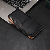 cheap Universal Phone Bags-Men Cellphone Loop Holster Case Belt Waist Bag Props PU Leather Purse Phone Wallet Vintage Belt Mobile Phone Protective Sheath
