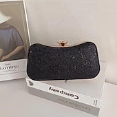 baratos Clutches &amp; Bolsas de Noite-Mulheres Bolsa Evening Bag Bolsa de Festa Poliéster Festa Diário Corrente Côr Sólida Prata Preto Champanhe