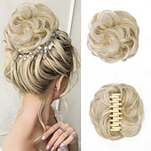 economico Chignon-fermaglio per capelli con artiglio, chignon per capelli sintetici, chignon riccio ondulato, extension per chignon, chignon spettinato, chignon per capelli con artiglio, coda di cavallo, scrunchie per capelli con clip per donna