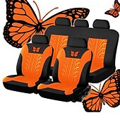 baratos Capas para bancos de automóveis-Fyautoper novas capas de assento de carro de 5/2 lugares com padrão absoluto bordado universal tecido respirável airbag seguro suv assento protetor acessórios