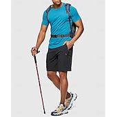 levne Klasický-Pánské Šortky s kapsami Neformální šortky Elastický pas Kapsa na zip Pevná barva Ripstop Prodyšné Venkovní Denní Základní Na běžné nošení Černá Zelená