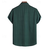abordables chemise boutonnée pour homme-Homme Chemise Chemise d'été Chemise Décontractée Chemise de Plage Chemise Boutonnée Chemises à rayures Noir Blanche Vert Manche Courte Rayures Col Rabattu Vêtements de rue Vacances Vêtement Tenue