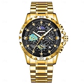 economico Orologi al quarzo-Da uomo Orologio al quarzo Di tendenza Lavoro Orologio da polso Visualizzazione delle fasi lunari Luminoso Calendario Impermeabile Acciaio Guarda