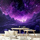 cheap Wallpaper-Cool Wallpapers Wall Mural Galaxy Universe Wallpaper Wall Sticker Covering Print Adhesive Required 3D Effect Canvas Home Décor