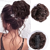 economico Chignon-fermaglio per capelli con artiglio, chignon per capelli sintetici, chignon riccio ondulato, extension per chignon, chignon spettinato, chignon per capelli con artiglio, coda di cavallo, scrunchie per capelli con clip per donna