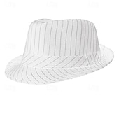 tanie Kapelusz Fedora-Męskie Czapka Kentucky Derby Kapelusz Kapelusz imprezowy Sukienka kapelusz Czarny Biały Bawełna Moda Codzienny Ulica Codzienny Pasek Filtr przeciwsłoneczny Oddychający