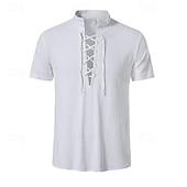 economico Medievali-Medievale Rinascimento 17° secolo Blusa / Camicia Pirata Guerriero Vichinghi Costume Per uomo Halloween Carnevale Mascherata Performance Abbigliamento Quotidiano LARP Adulti Camicia