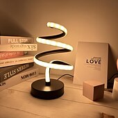 economico Lampade da tavolo-moderna lampada da scrivania a led a spirale, lampada da tavolo nordica semplice a spirale striscia led alimentata tramite usb camera da letto accanto alla lampada decorativa per la protezione degli
