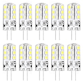 cheap LED Bi-pin Lights-10PCS G4 Bi-pin LED Light Bulb 3W 24LED SMD 2835 Equivalent Halogen Bulb 30W Warm white 3000K Daylight White 6000K 360° Beam Angle Flicker Free DC12V AC220V AC110V