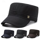 levne Pánské klobouky-Pánské Unisex PLacatá čepice Kšiltovka Vojenská čepice Kadetský klobouk Černá Námořnická modř Polyester Vinobraní Módní Na běžné nošení ulice Denní Bez vzoru Nastavitelná Prodyšné