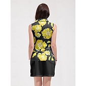 cheap Women&#039;s Golf Clothing-Women&#039;s Golf Polo Shirt Yellow Sleeveless Top Ladies Golf Attire Clothes Outfits Wear Apparel