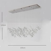 baratos Candelabros de Cristal-Lustre led branco quente 100cm 8 luzes design exclusivo lustre de flor de cristal restaurante luxo arte italiana bar ilha candeeiros de mesa criativo metal sala de jantar 110-240v