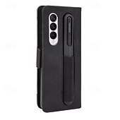 cheap Samsung Cases-Phone Case For Samsung Galaxy Z Fold 5 Z Fold 4 Z Fold 3 Wallet Case Kickstand with Pen Slot Holder Card Slot Retro TPU PU Leather