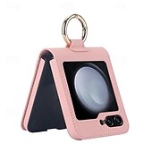levne Pouzdra pro Samsung-telefon Carcasă Pro Samsung Galaxy Z Flip 6 Z Flip 5 Z Flip 4 Z Flip 3 Zadní kryt Slot pro kartu Prstencová spona Nárazuvzdorné Retro TPU Kov PU kůže