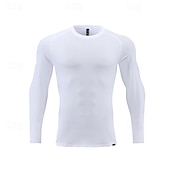 preiswerte Aktive T-Shirts und Tanktops für Herren-Herren Sonnenschutz-T-Shirts Langarmshirt Rundhalsausschnitt Langarm Urlaub Sport &amp; Outdoor Ausgehen Alltagstauglich Schnelltrocknend UPF 50+ Schweißableitend Atmungsaktiv Einfach Schwarz Weiß