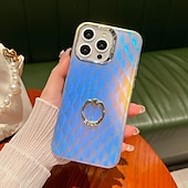 זול נרתיקים לאייפון-טלפון מגן עבור אייפון 16 iPhone 15 Pro Max iPhone 14 Pro Max אייפון 13 פרו מקס כיסוי אחורי בלינג גליטר מבריק אבזם טבעת עמיד בזעזועים TPU צפוי