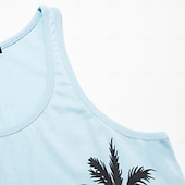 billiga Herrarnas Elite T-shirts och linnen-Herr Grafisk Conch Linne Undertröjor Ärmlös T-shirt 3D-tryck Rund hals Skjorta Mode Utomhus Ledigt Gata Ledigt Dagligen Ljusblå Vit Vår &amp; sommar Kläder S M L XL XXL 3XL