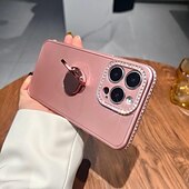 cheap iPhone Cases-Phone Case For iPhone 15 Pro Max Plus iPhone 14 13 12 11 Pro Max Plus Back Cover with Stand Holder Bling Glitter Shiny Shockproof TPU Plating Metal