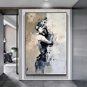 preiswerte Abstrakte Gemälde-handgemalte abstrakte Dame gerahmte Frau Malerei handgemalte Liebhaber Ölgemälde Dame Tänzerin Malerei Wand Kunst Frau Gesicht Leinwand Kunst gesichtslose Porträt Malerei Liebhaber Dekor Ölgemälde