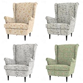 cheap Sofa Cover-Wingback Chair Cover 100% Cotton with Armrest Cover Floral Quilted Slipcovers Single Seat STANDcover LITB PRIME cover