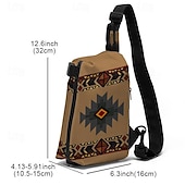 cheap Handbag &amp; Totes-Men&#039;s Crossbody Bag Shoulder Bag Chest Bag Polyester Outdoor Daily Holiday Zipper Print Large Capacity Lightweight Multi Carry National Totem Earth Yellow Grey