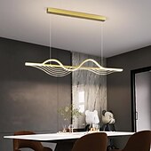 economico Luci a sospensione-lampada a sospensione a led lampade a sospensione lineari dimmerabili a striscia lunga lampade a sospensione in metallo bianco con paralume in acrilico 1 luce 100 cm caffè da cucina 110-240v solo