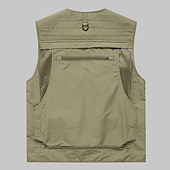 preiswerte Westen-Herren Anglerweste Weste für Wanderer Ärmellos Oberbekleidung Außen Wasserdicht Atmungsaktiv Schnelltrocknend Tasche Polyester Dunkelgrau Schwarz Armeegrün Camping / Wandern / Höhlenforschung
