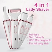 cheap Smart Appliances-4-in-1 Electric Shaver for Women -Multipurpose Facial Legs &amp;Underarm Trimmer with Wet/Dry Hair Removal - USB Rechargeable.Portable -Ideal Holiday Gift